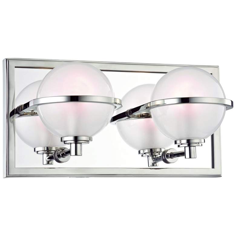 Image 1 Hudson Valley Axiom 6"H Polished Nickel 2-LED Wall Sconce