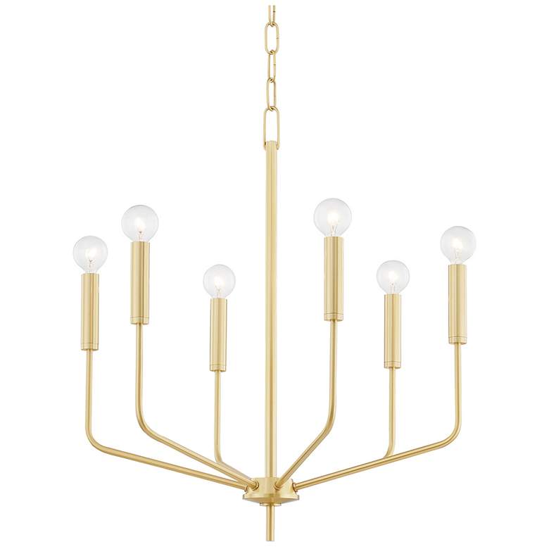 Image 1 Hudson Valley Bailey 24" Wide Aged Brass 6-Light Chandelier