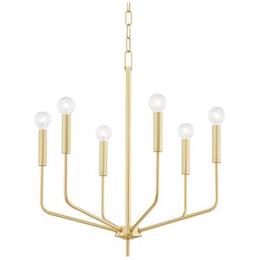 Hudson Valley Bailey 24" Wide Aged Brass 6-Light Chandelier