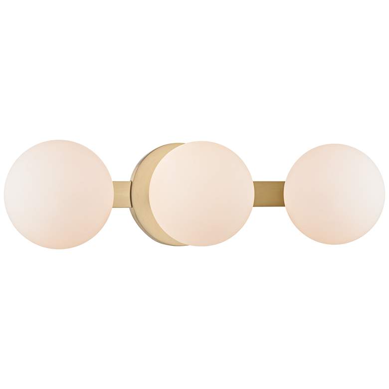 Image 1 Hudson Valley Baird 17" Wide 3-Light Aged Brass Bath Light