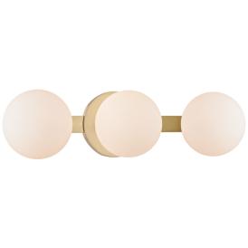 Hudson Valley Baird 17" Wide 3-Light Aged Brass Bath Light Hudson Valley Baird 17" Wide 3-Light Aged Brass Bath Light
