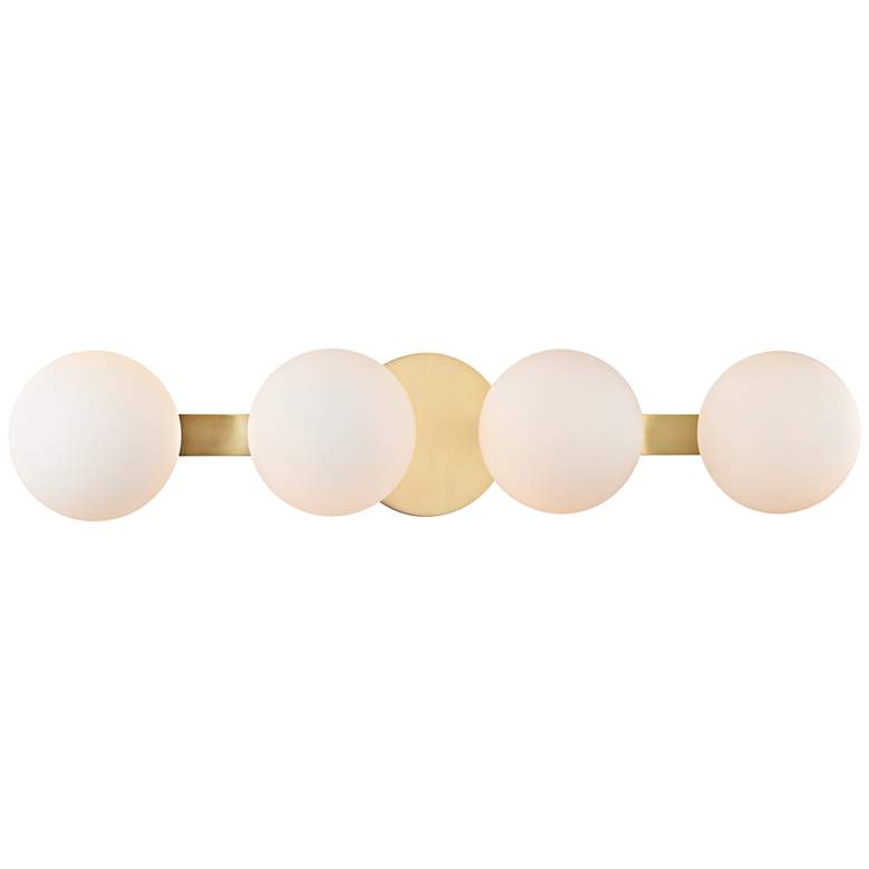 Image 2 Hudson Valley Baird 23 1/2"W 4-Light Aged Brass Bath Light