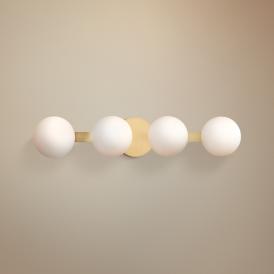 Hudson Valley Baird 23 1/2"W 4-Light Aged Brass Bath Light Hudson Valley Baird 23 1/2"W 4-Light Aged Brass Bath Light