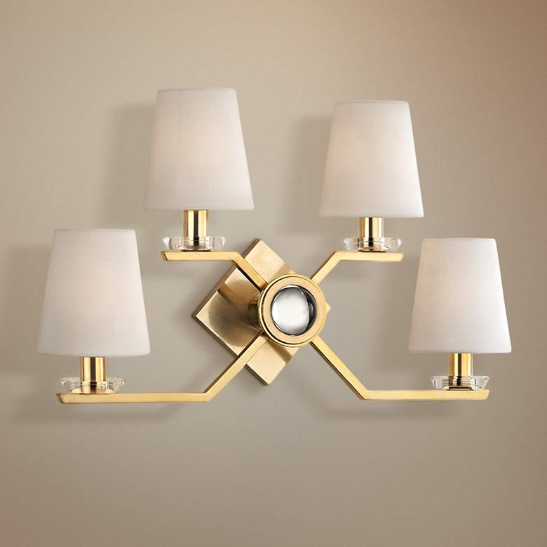 Image 1 Hudson Valley Baker 12 1/2" High Aged Brass Wall Sconce