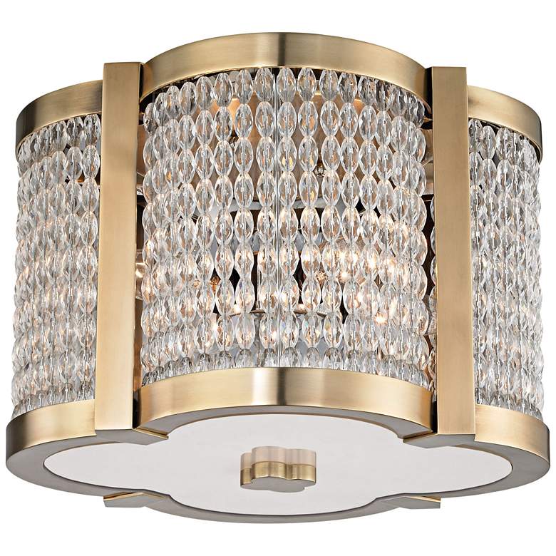 Image 1 Hudson Valley Ballston 12" Wide Aged Brass Ceiling Light
