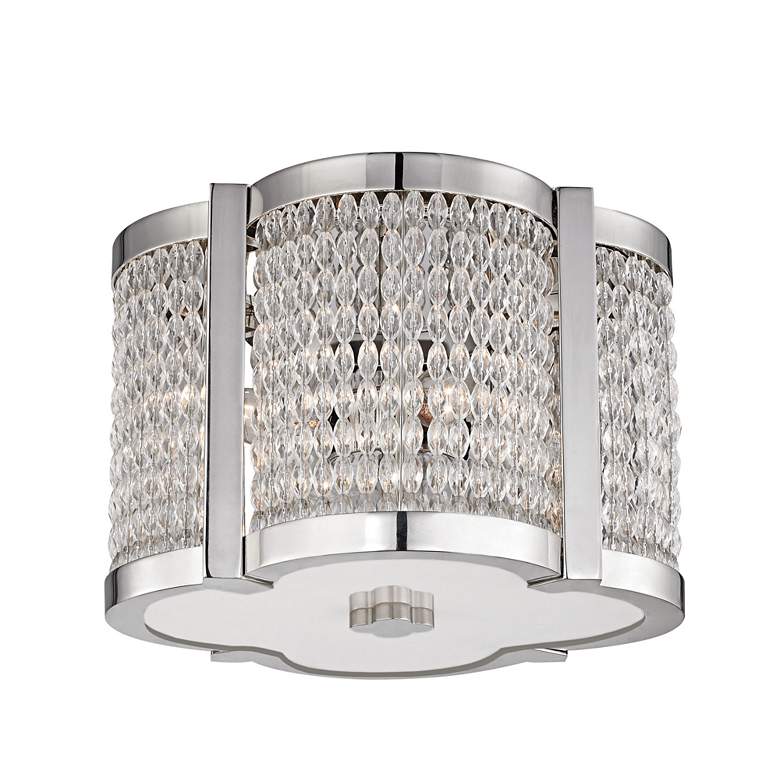 Image 1 Hudson Valley Ballston 12"W Polished Nickel Ceiling Light