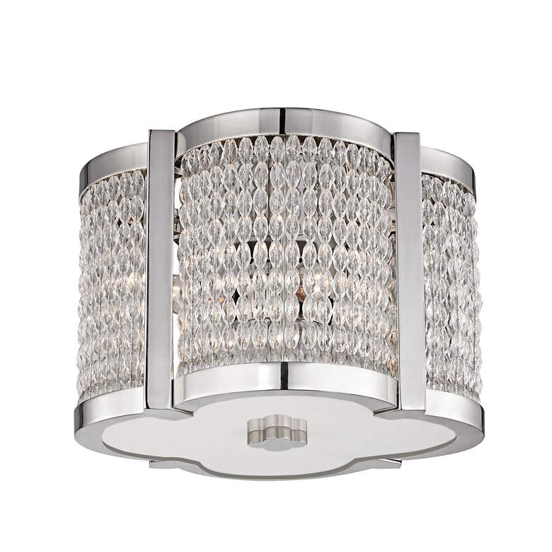 Image 1 Hudson Valley Ballston 12 inchW Polished Nickel Ceiling Light