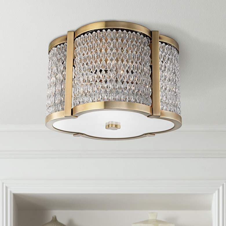 Image 1 Hudson Valley Ballston 16" Wide Aged Brass Ceiling Light