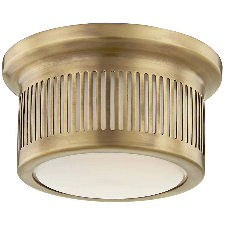 Image 2 Hudson Valley Bangor 6 inch Wide Aged Brass LED Ceiling Light