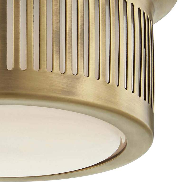 Image 3 Hudson Valley Bangor 6" Wide Aged Brass LED Ceiling Light more views