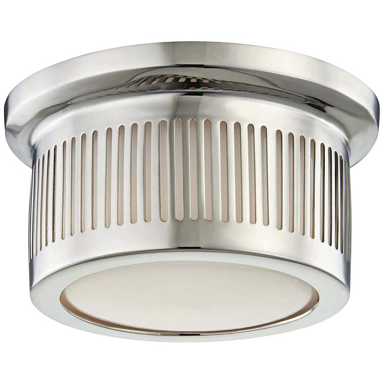 Image 2 Hudson Valley Bangor 6"W Polished Nickel LED Ceiling Light
