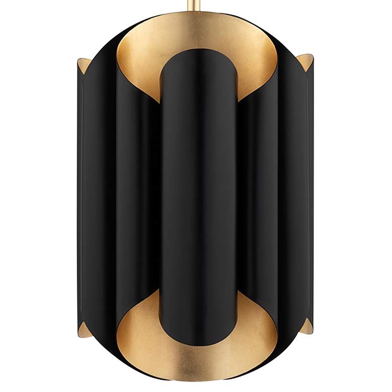 Image 3 Hudson Valley Banks 12"W Gold Leaf and Black Mini Pendant more views