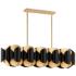 Hudson Valley Banks 46"W Gold Leaf and Black Island Pendant