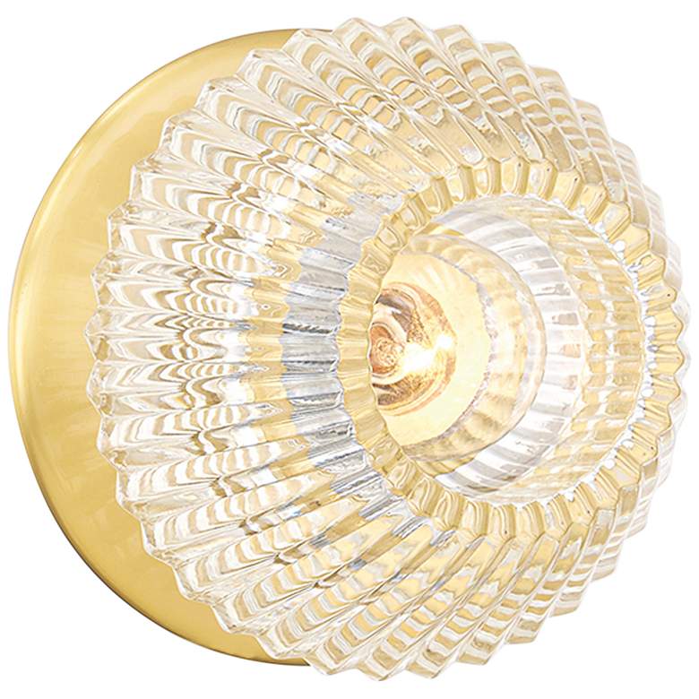 Image 2 Hudson Valley Barclay 5" High Aged Brass Wall Sconce