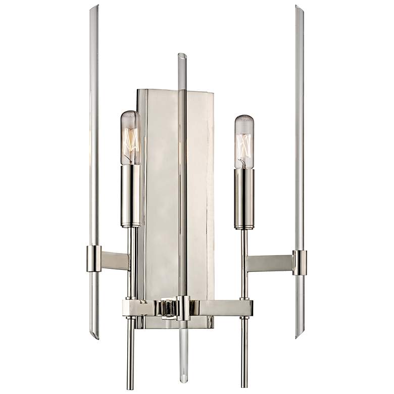 Image 1 Hudson Valley Bari 17 1/4 inchH Polished Nickel Wall Sconce