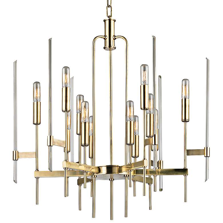 Image 1 Hudson Valley Bari 24" Wide Aged Brass Chandelier