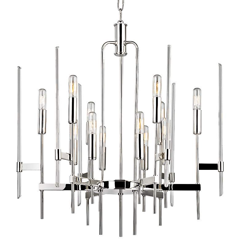 Image 2 Hudson Valley Bari 24 inch Wide Polished Nickel Chandelier