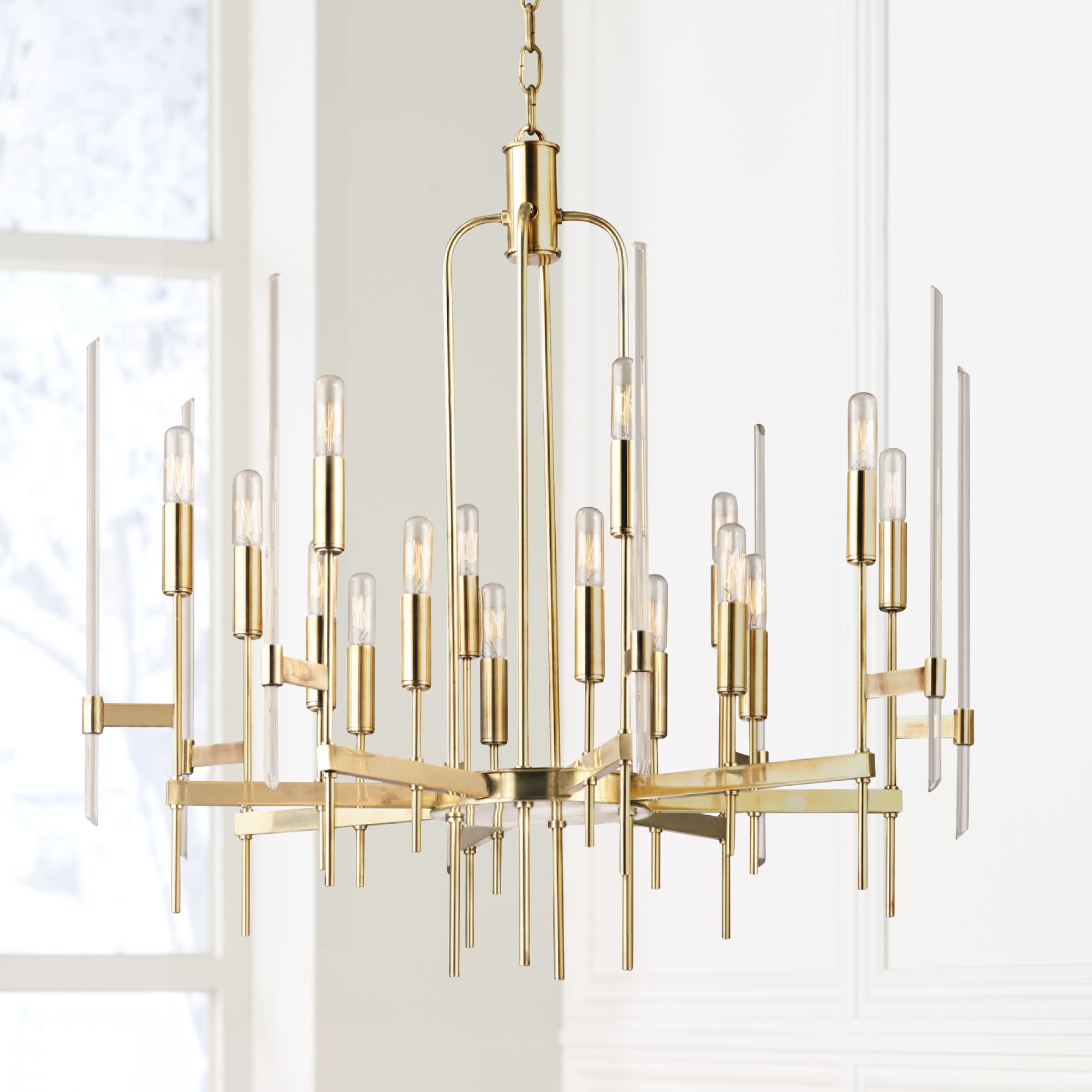 brass glass chandelier