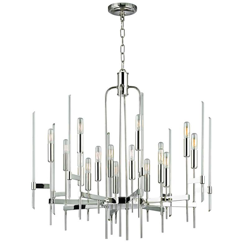 Image 2 Hudson Valley Bari 30 inch Wide Polished Nickel Modern Chandelier