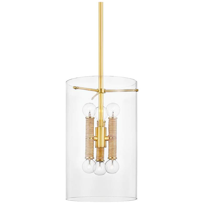 Image 1 Hudson Valley Barlow 10" Wide Aged Brass 6 Light Lantern