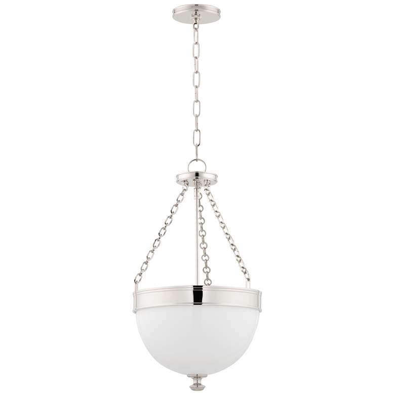 Image 1 Hudson Valley Barrington 14"W Polished Nickel Pendant Light