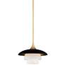 2_Hudson Valley Barron 8" Wide Modern Aged Brass and Black Mini-Pendant