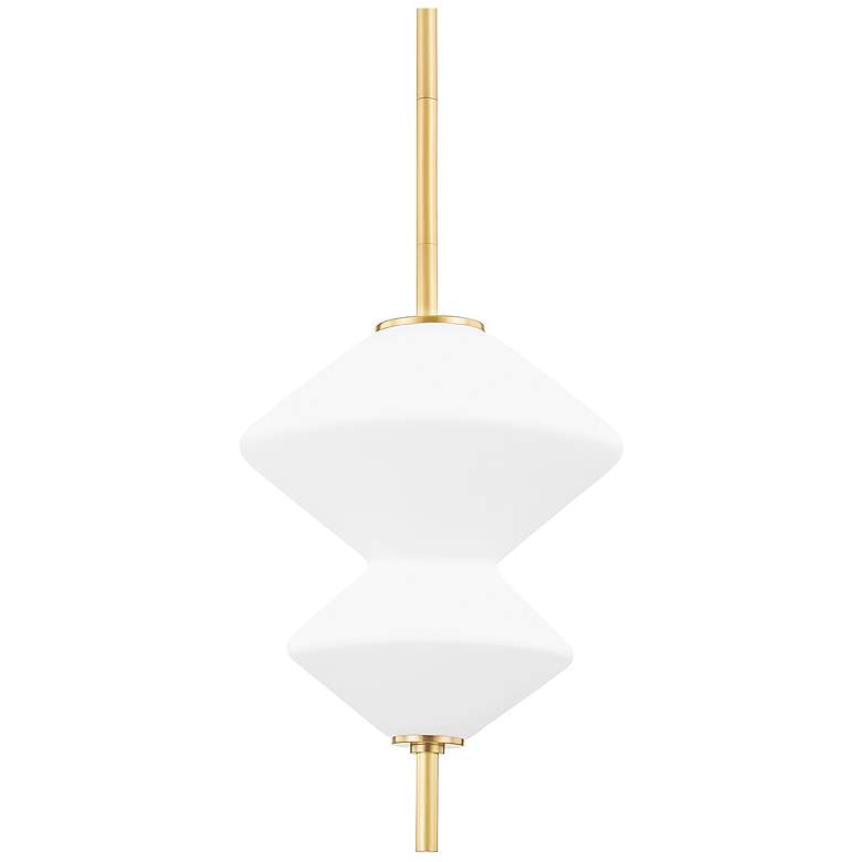Image 1 Hudson Valley Barrow 15" Wide Aged Brass 1 Light LED Pendant