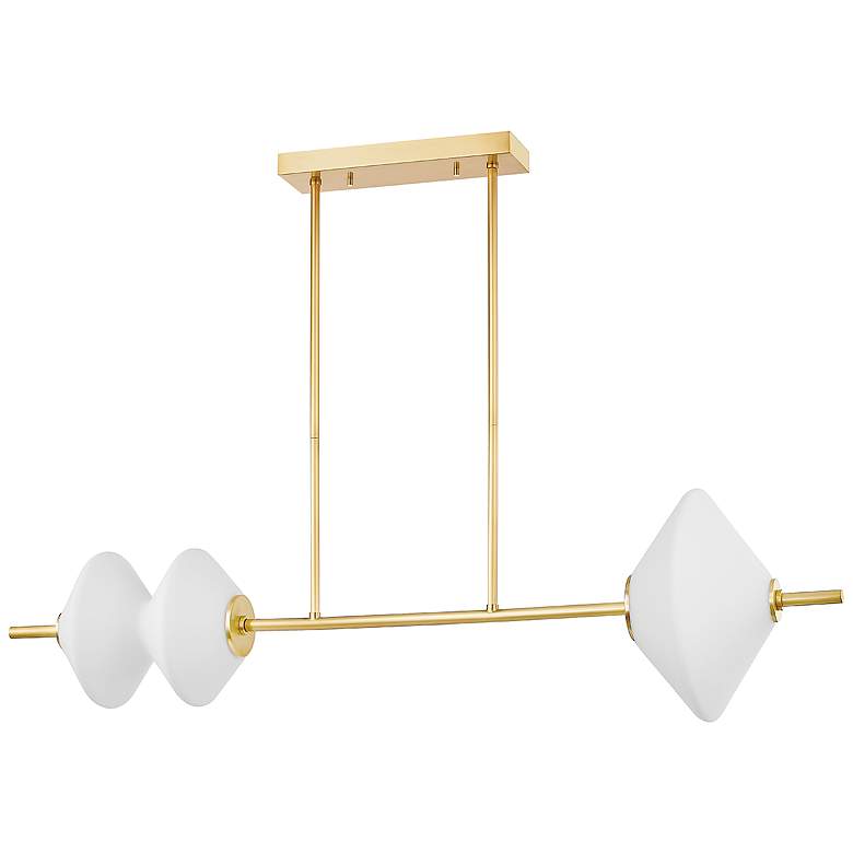 Image 1 Hudson Valley Barrow 15" Wide Aged Brass 2 Light LED Island Light