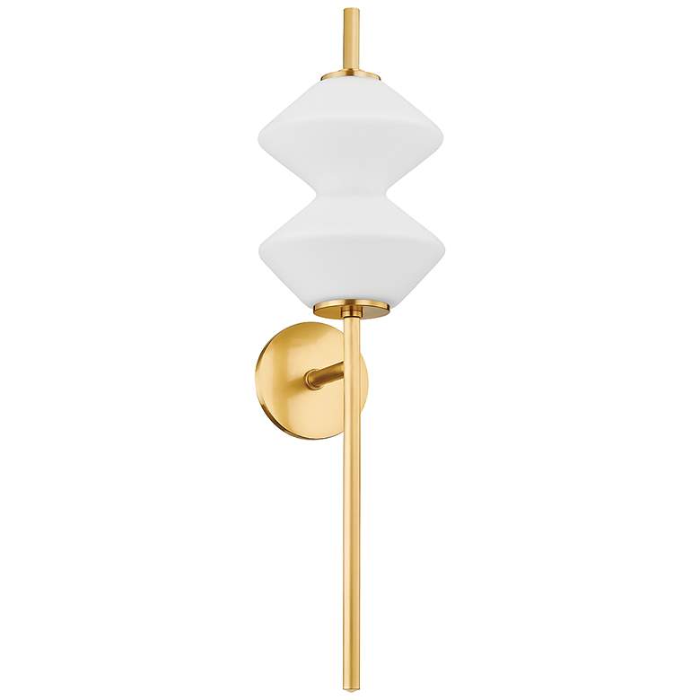 Image 1 Hudson Valley Barrow 8.5" Wide Aged Brass 1 Light LED Wall Sconce