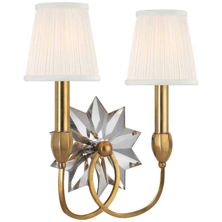 Image 1 Hudson Valley Barton 13.5" Wide Aged Brass 2 Light Wall Sconce