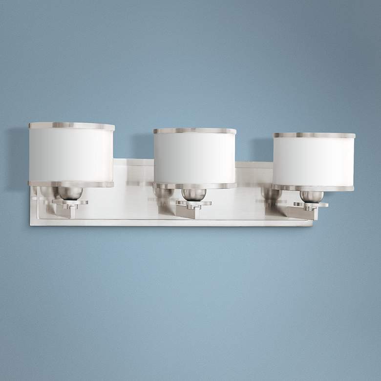 Image 1 Hudson Valley Basking Ridge 22 3/4"W Nickel Bath Light
