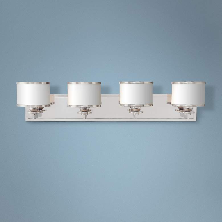 Image 1 Hudson Valley Basking Ridge 31" Wide Nickel Bath Light