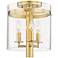 Hudson Valley Baxter 10"W Aged Brass 3-Light Ceiling Light