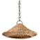Hudson Valley Baychester 22" Bronze and Rattan Modern Cone Pendant