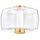 Hudson Valley Beau 15" Wide LED Clear Glass and Brass Ceiling Light