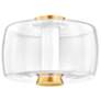 Hudson Valley Beau 15" Wide LED Clear Glass and Brass Ceiling Light