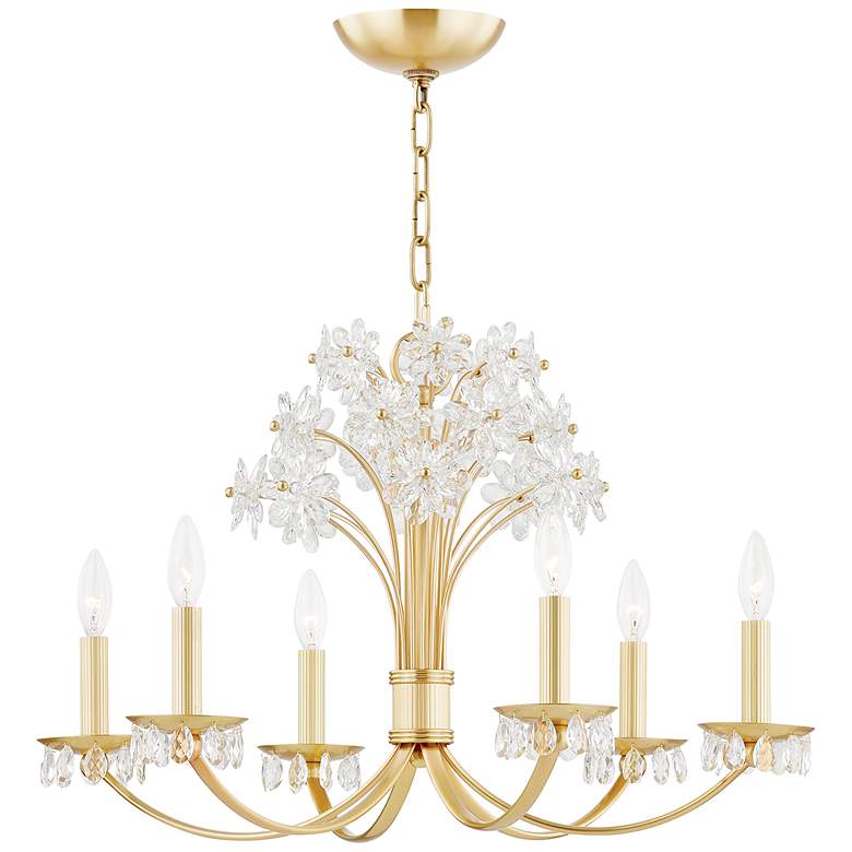 Image 1 Hudson Valley Beaumont 26" Wide Aged Brass 6 Light Chandelier