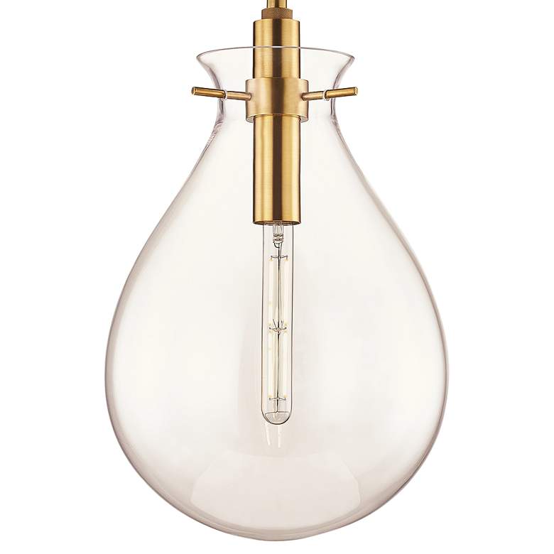 Image 4 Hudson Valley Becki Owens Ivy 12 1/2" Glass Aged Brass LED Sconce more views