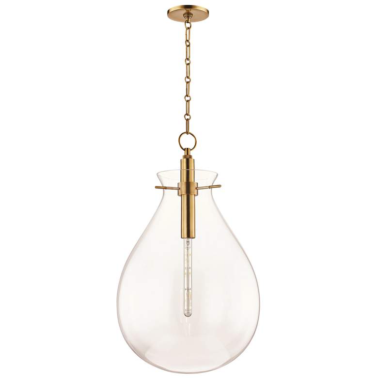 Image 2 Hudson Valley Becki Owens Ivy 18" Brass and Clear Glass LED Pendant