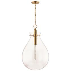 Hudson Valley Becki Owens Ivy 18" Brass and Clear Glass LED Pendant