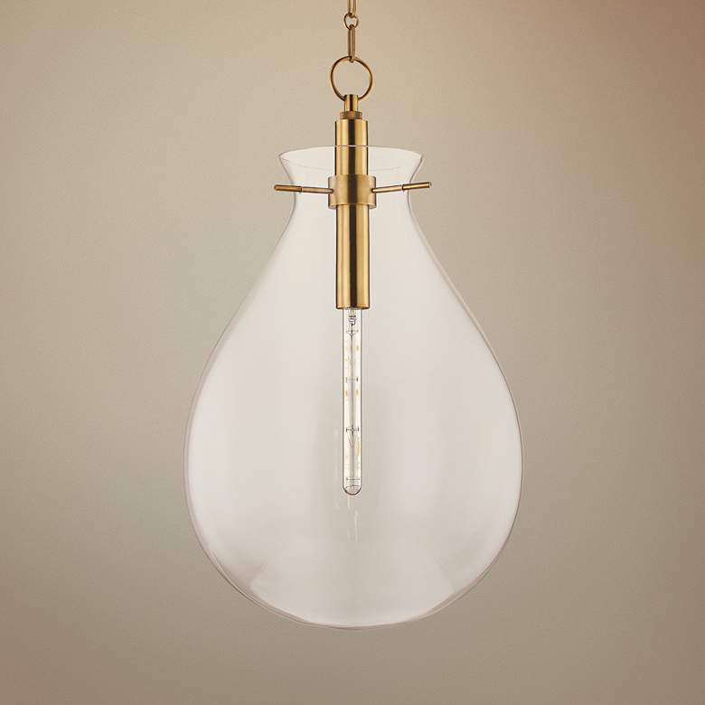 Image 1 Hudson Valley Becki Owens Ivy 18" Brass and Clear Glass LED Pendant