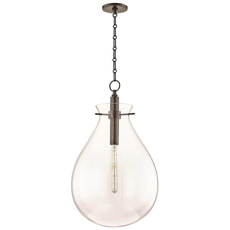 Image 2 Hudson Valley Becki Owens Ivy 18" Old Bronze Clear Glass Pendant