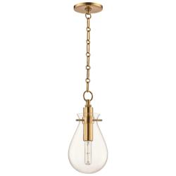 Hudson Valley Becki Owens Ivy 7 1/2" Aged Brass Glass LED Mini Pendant