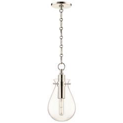 Hudson Valley Becki Owens Ivy 7 1/2" Nickel Clear Glass LED Pendant