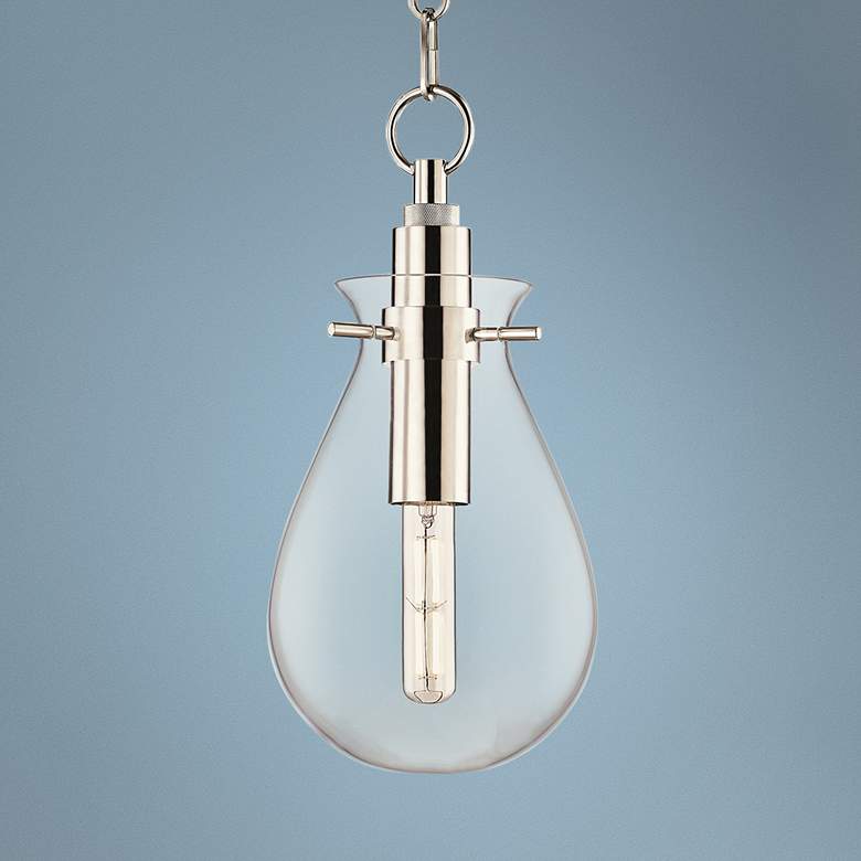 Image 1 Hudson Valley Becki Owens Ivy 7 1/2" Nickel Clear Glass LED Pendant