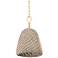 Hudson Valley Becki Owens Reina 14" Gold and Natural Rattan Pendant