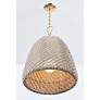 2_Hudson Valley Becki Owens Reina 14" Gold and Natural Rattan Pendant more views
