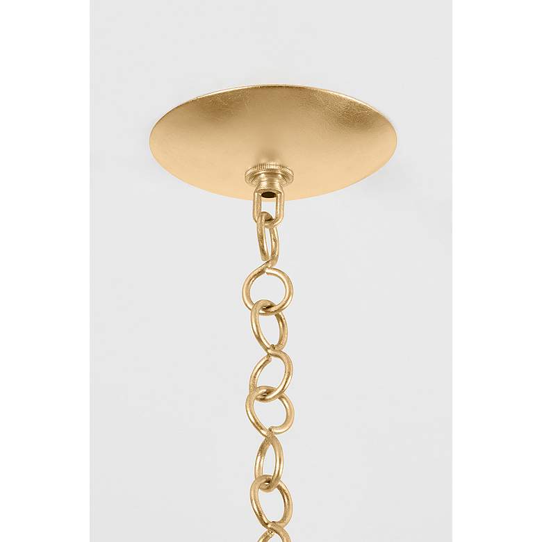 Image 3 Hudson Valley Becki Owens Reina 14" Gold and Natural Rattan Pendant more views