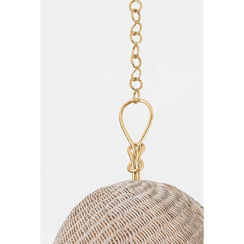 Image 4 Hudson Valley Becki Owens Reina 14" Gold and Natural Rattan Pendant more views