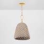 6_Hudson Valley Becki Owens Reina 14" Gold and Natural Rattan Pendant more views